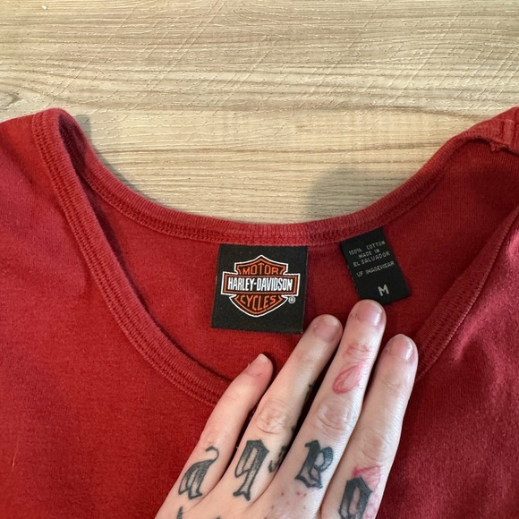 Women’s Harley-Davidson Red Tank Top with Logo lace sides - Picture 3 of 4